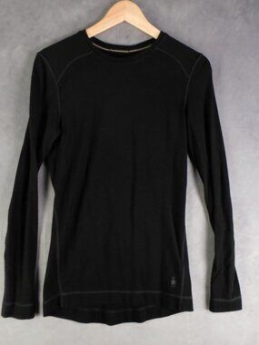 Smartwool Shirt Womens Meduum Black Merino 250 Base Layer Stretch Hiking Fitted